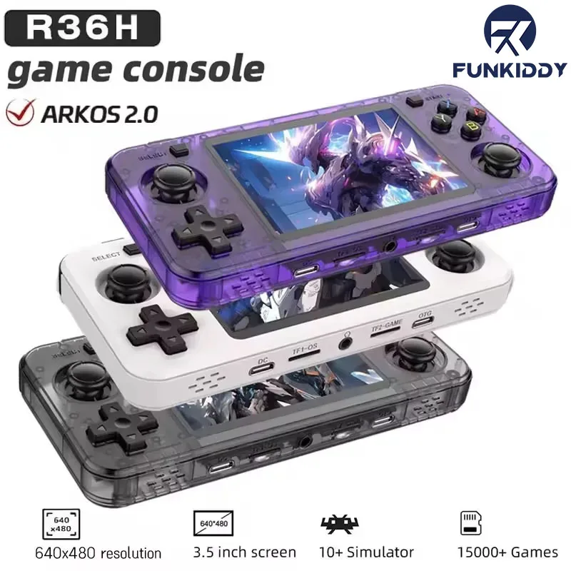 Gaming Console Linux - FUNKIDDY New R36H Retro Handheld Game
