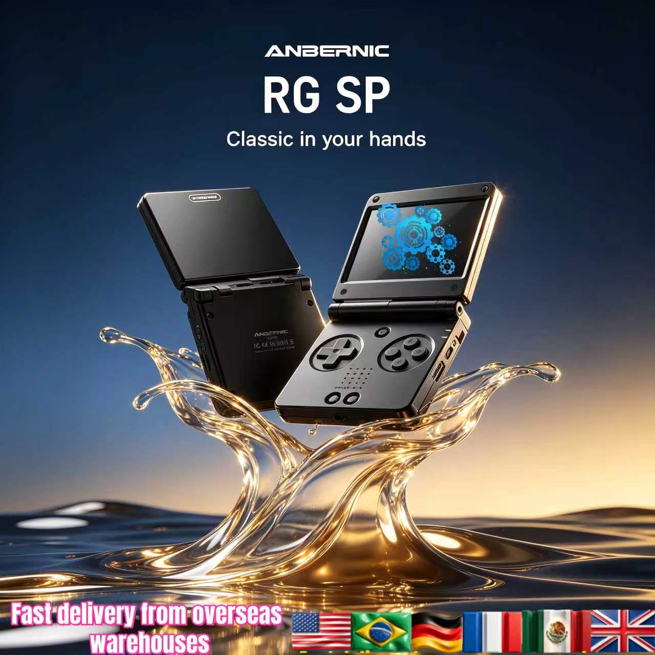 Gaming Console Retro Handheld - Anbernic RGSP Flip Classic Handheld Game