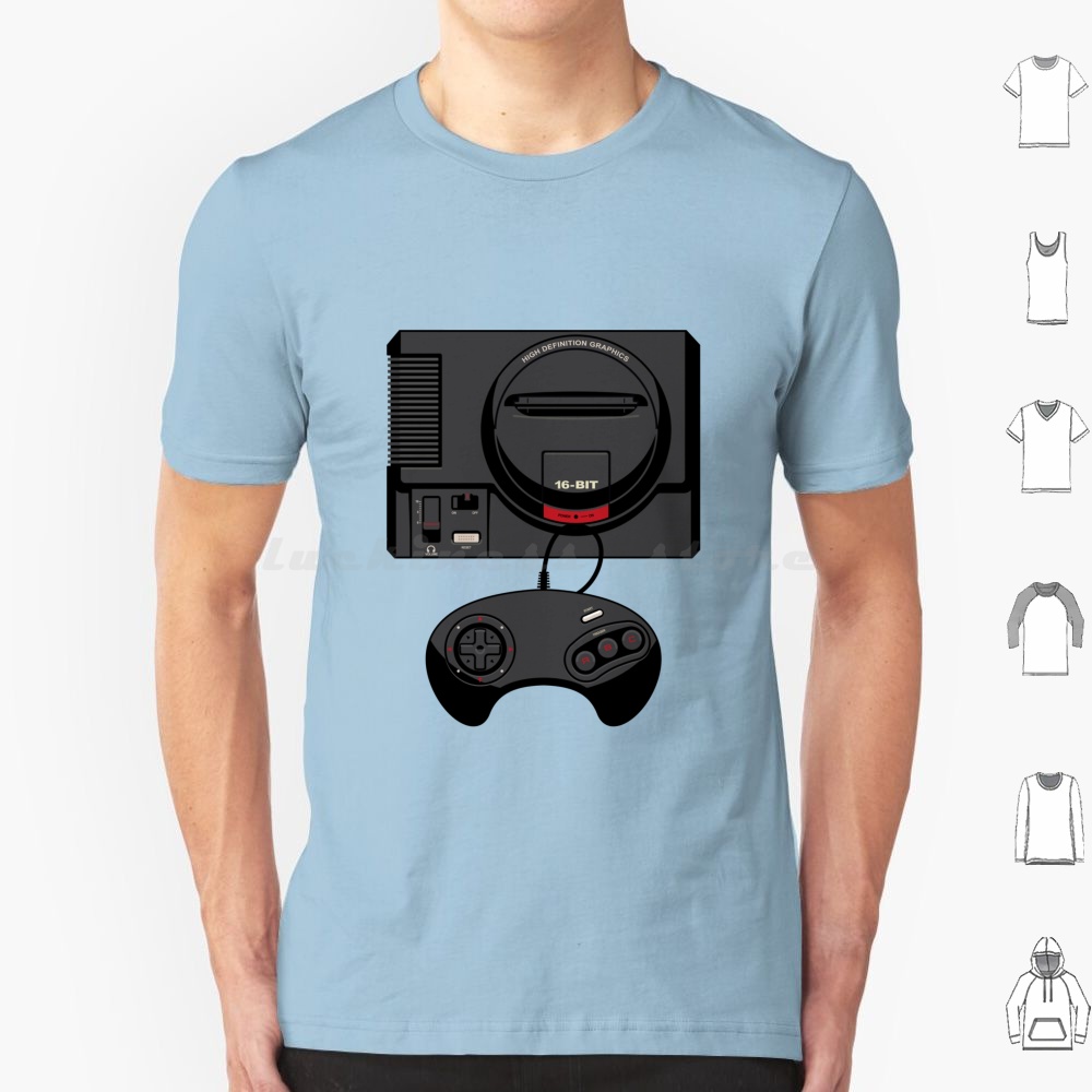 Gaming Console Genesis - Retro Black 16-Bit T Shirt Men