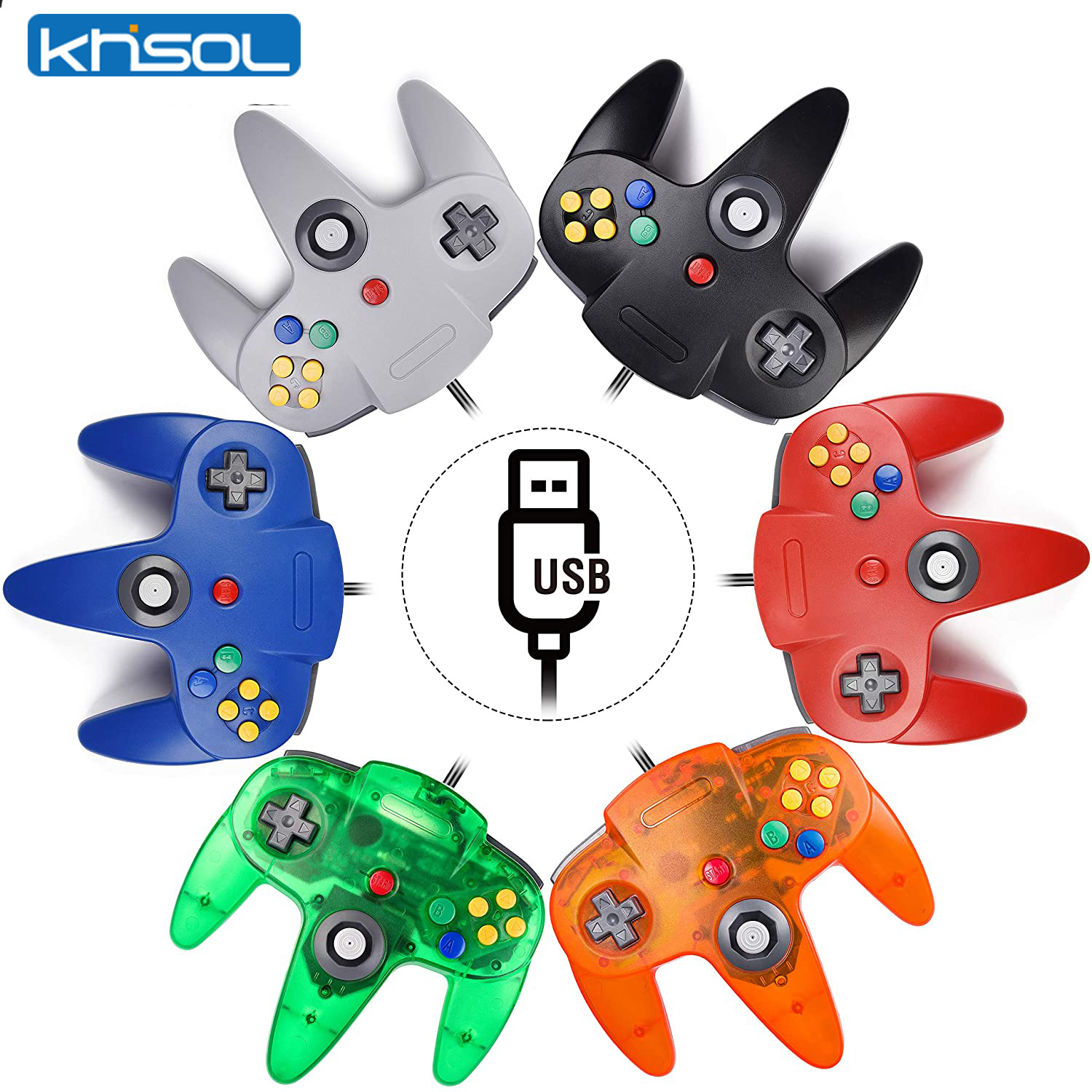 Gaming Console Windows - N64 Controller Classic USB Wired Remote