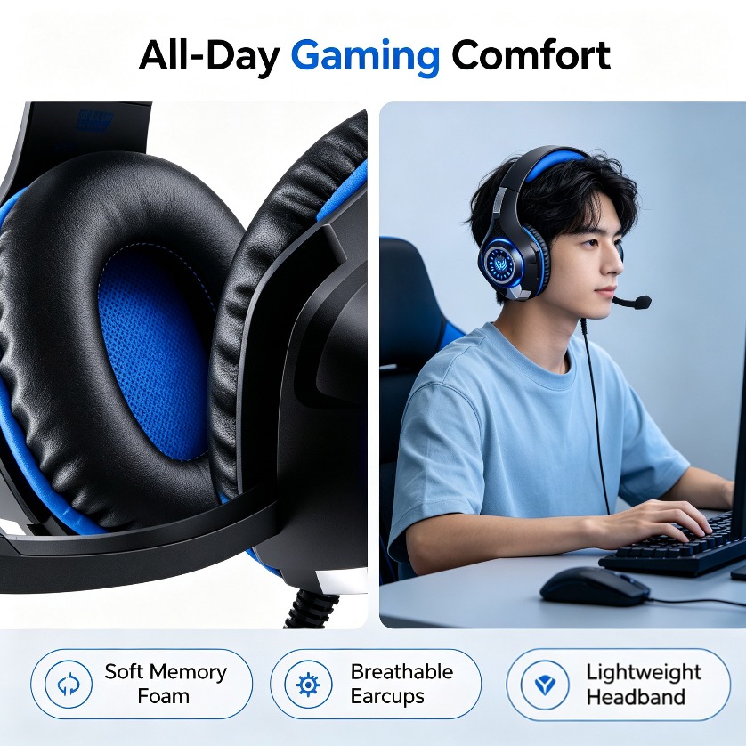 Gaming Console Headset - Stereo Gaming Headset with Mic RGB