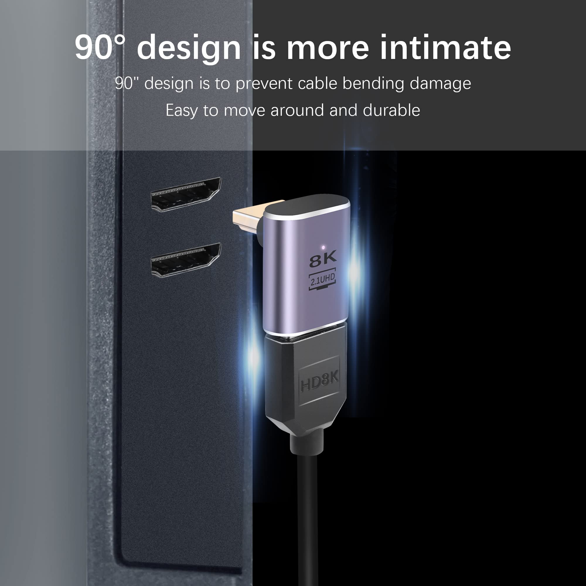 8K 90 Degree Right Angle HDMI  - đánh giá và giá Hdmi Cable 2.1