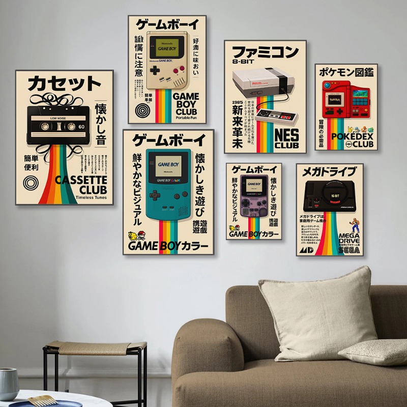 Retro Gaming Poster Japanese T - đánh giá và giá Gaming Console In 90S