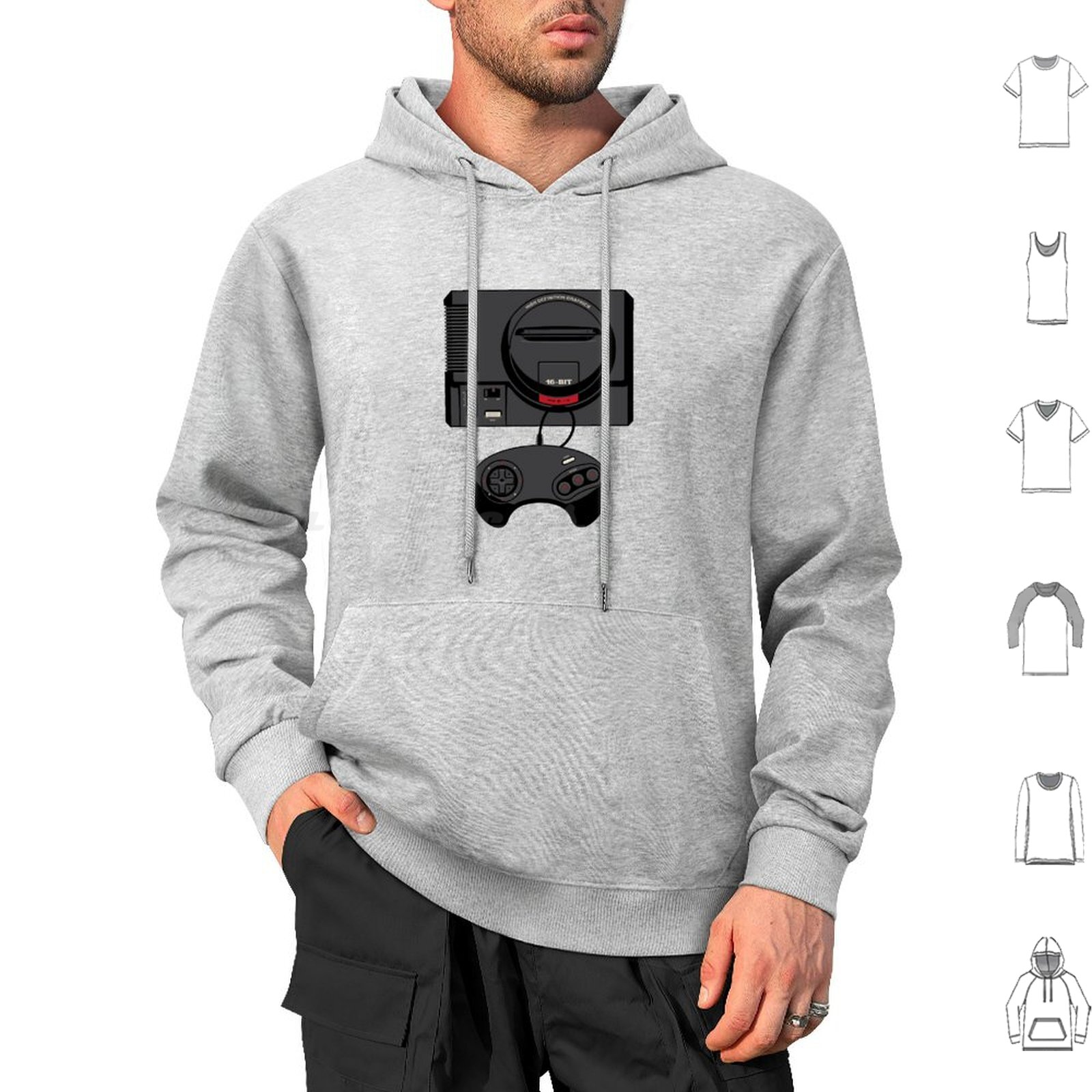 Retro Black 16-Bit Hoodies Lon - đánh giá và giá Gaming Console Genesis