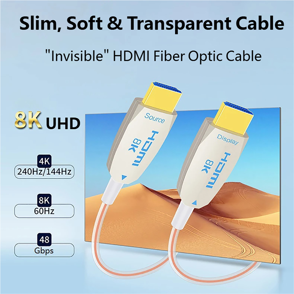 Ultra Thin 8K HDMI 2.1 Fiber O - đánh giá và giá Hdmi Cable 2.1