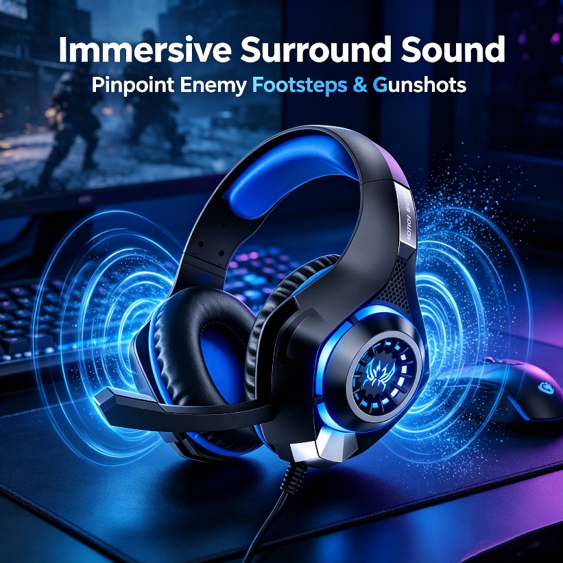 LED Gaming Headphones with Mic - đánh giá và giá Gaming Console Headset